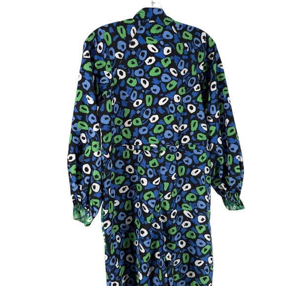 Diane Von Furstenberg Target Jumpsuit Nylon XXS Retro Funky Animal Print Blue - Picture 8 of 9
